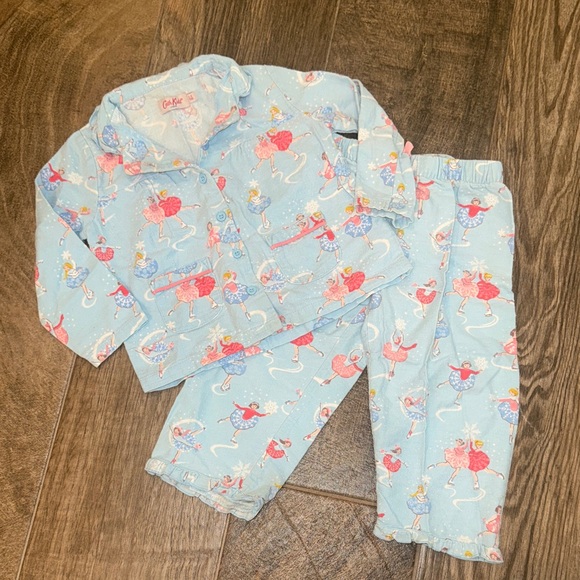 Cath Kidston Other - Cath Kids Light Blue Pajama Set with Dancing Figure Skaters Print